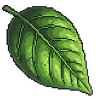 Pixelated green leaf